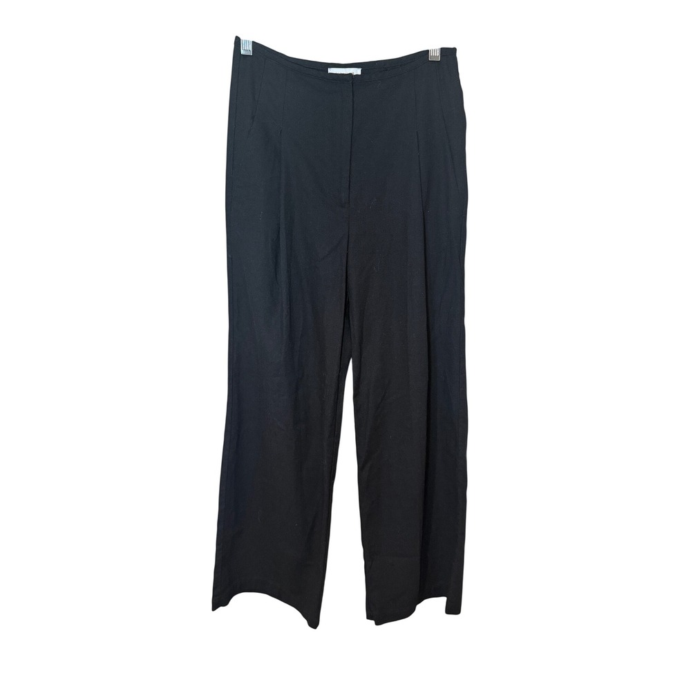 Meshki Adina Linen Blend Pants Wide Leg Black Size Small